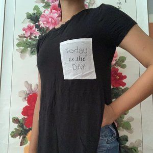 Wet Seal black tee with side slits